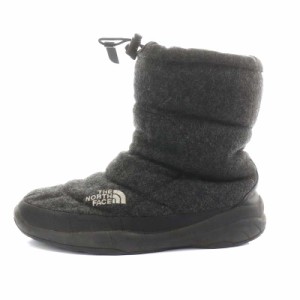 【中古】ザノースフェイス THE NORTH FACE NUPTSE BOOTIE ヌプシブーティ ブーツ ウール ロゴ 25.0cm グレー