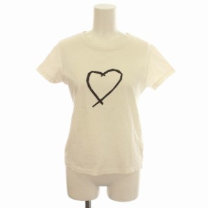 【中古】アニエスベー agnes b. Tシャツ 半袖 ハート カットソー T1 S相当 白 ホワイト /☆G レディース