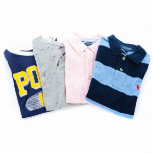 【中古】POLO RALPH LAUREN キッズ 4点セット まとめ売り ポロシャツ シャツ Tシャツ カットソー 半袖 140cm 