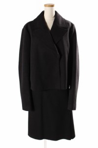 【中古】ジルサンダー JIL SANDER ネイビー NAVY セットアップ スカート ひざ丈 ジャケット ウール カシミヤ混 40 紺 ネイビー