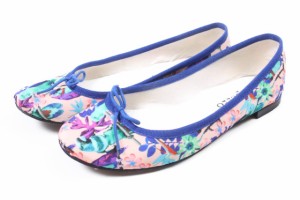 【中古】レペット Repetto バレエシューズ フラット 総柄 バード 37 1/2 マルチ /☆o0422 レディース