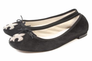 【中古】レペット Repetto バレエシューズ スエード 装飾付き 39 黒 ブラック /fy0517 レディース