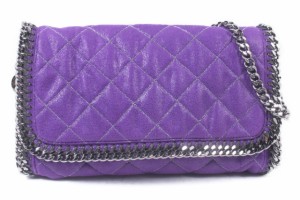 【中古】ステラマッカートニー STELLA McCARTNEY FALABELLA バッグ ショルダー クラッチ キルティング チェーン 紫 パープル