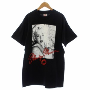 【中古】FRUIT OF THE LOOM ヴィンテージ Tシャツ カットソー マリリンモンロー Marilyn Monroe 半袖 USA製 L 黒