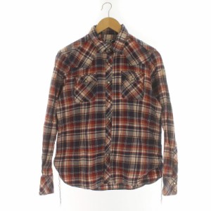 【中古】ティーエムティー TMT STANDARD CHECK SHIRT ネルシャツ ウエスタン 長袖 チェック M 赤 青 TSH-F1303