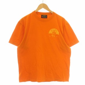 【中古】SOFT MACHINE 20th Anniversary Collection Tシャツ カットソー 半袖 サーフ ロゴプリント オレンジ