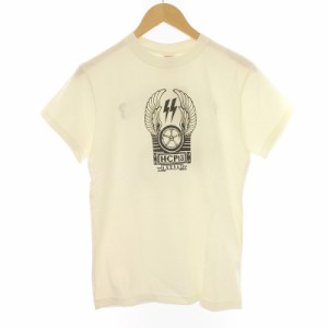 【中古】未使用品 キャリー CALEE Tシャツ カットソー 半袖 クルーネック バックプリント バイク S 白 ホワイト