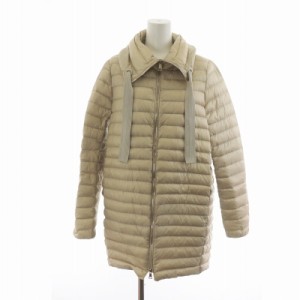 【中古】モンクレール MONCLER 2018年製 CITRINELLE ダウンコート 長袖 ジップアップ ミドル 薄手 0 XS ベージュ