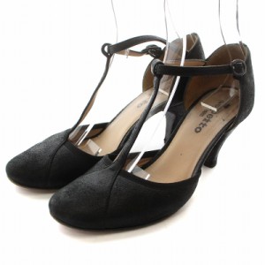 【中古】レペット Repetto Tストラップパンプス ラウンドトゥ ハイヒール スエード やぎ革 37 23.3cm 黒 ブラック /AQ