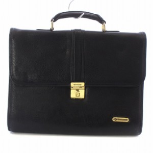 【中古】サムソナイト Samsonite ビジネスバッグ ブリーフケース ゴールド金具 レザー 黒 ブラック /AQ ■GY35 メンズ