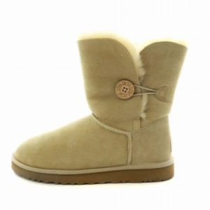 【中古】アグ オーストラリア UGG australia ムートンブーツ ショート スエード ロゴ US10 27cm べージュ