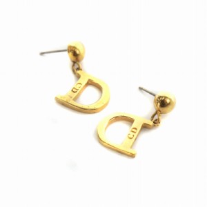 【中古】クリスチャンディオール Christian Dior ピアス アクセサリー Dロゴ ゴールド色 ■GY30 /MQ ■OH レディース