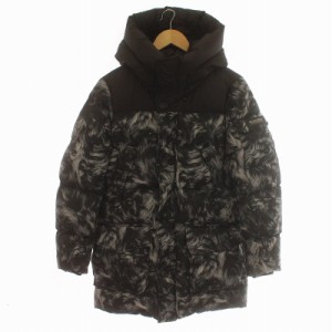 【中古】WOOLRICH 18AW Sierra Sheepskin Parka シエラシープスキン柄パーカー ダウンジャケット XS 黒 WOCPS2742