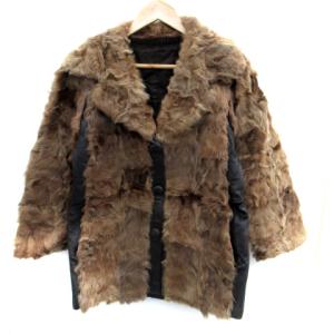 ヴィンテージ古着】シルク×ラムファー【毛皮】コート レディース 