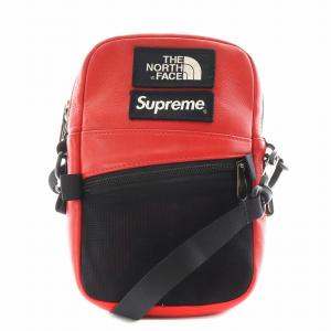 【中古】シュプリーム × ザノースフェイス 18AW Lerther Shoulder Bag ショルダーバッグ 赤 NF0A3KYS ■GY18 ■MT