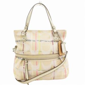 中古 コーチ トートバッグ 22438 ポピー アイレット レザー ホワイト