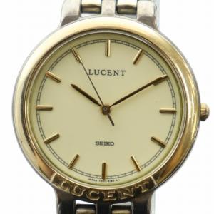 SEIKO セイコー　LUCENT メンズ　腕時計 SEIKO セイコー LUCENT SS白色金色コンビ 紳士用腕時計 クォーツ