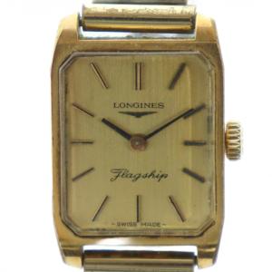 1円 ロンジン スクエア メンズ デイト 革ベルト シルバー文字盤 L729.2 時計 LONGINES クォーツ 稼動品 ヴィンテージ