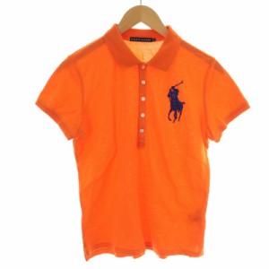 【中古】ラルフローレン RALPH LAUREN ビッグポニー ビーズ装飾 ポロシャツ 半袖 ロゴ 5 4-5歳 オレンジ キッズ