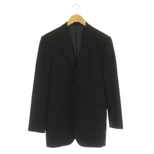 【中古】バーバリーブラックレーベル BURBERRY BLACK LABEL テーラードジャケット ストライプ 2B 背抜き 40R 紺