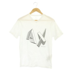 【中古】アルマーニエクスチェンジ A/X ARMANI EXCHANGE Tシャツ カットソー 半袖 Vネック コットン 立体ロゴ