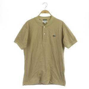 【中古】ラコステ LACOSTE ポロシャツ 半袖 ヘンリーネック ロゴワッペン FR2 ベージュ /MY ■GY17 メンズ