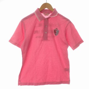 【中古】アダバット adabat ポロシャツ 半袖 48 L ピンク /IR ■GY01 メンズ