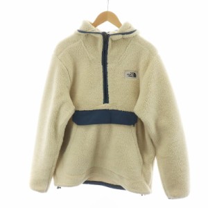 【中古】THE NORTH FACE キャンプシェア フーディー フリースパーカー ブルゾン ハーフジップ 長袖 M 青 白 NF0A33QV