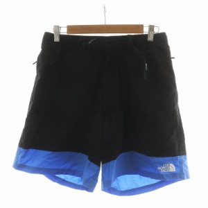 【中古】ザノースフェイス THE NORTH FACE ヌプシショーツ Nuptse Short ハーフパンツ イージー L 黒 青 NB42334