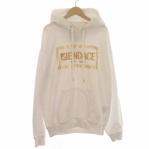 【中古】フェンディ FENDI × ヴェルサーチェ フェンダーチェ VERSACE FENDACE 22SS プルオーバー パーカー M 白 金色