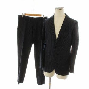 【中古】THE SUIT COMPANY ANTONIO LAVERDA スーツ セットアップ 上下 テーラードジャケット パンツ ストライプ 紺