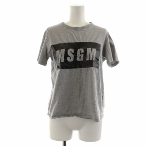 【中古】エムエスジーエム MSGM Tシャツ カットソー 半袖 ロゴ S グレー 2442MDM195 /AQ ■GY18 レディース