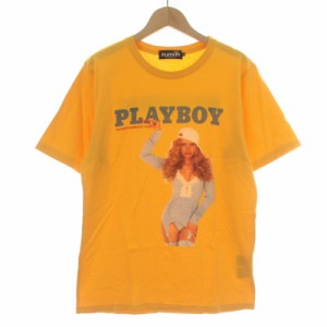 【中古】HYSTERIC GLAMOUR × PLAY BOY Tシャツ カットソー 半袖 ガール フォトプリント M 黄 12183CT04