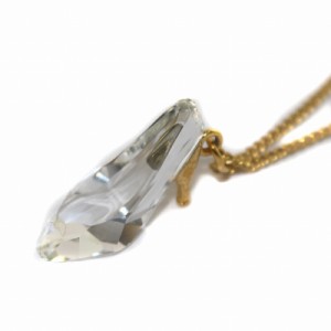 【中古】スワロフスキー SWAROVSKI クリスタルメモリーズ ネックレス ガラスの靴 クリア ゴールド色 ■GY05