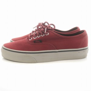 【中古】バンズ VANS オーセンティック ローカットスニーカー キャンバス US 8 赤 レッド