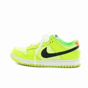 【中古】NIKE DUNK LOW GLOW IN THE DARK VOLTスニーカー シューズ 靴 ロゴ レザー US7.5 25.5cm 緑 黄 FJ4610 702