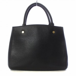 【中古】チャールズ&キース  CHARLES&KEITH ハンド トートバッグ レザー ロゴボタン ゴールドカラー金具 黒 ブラック