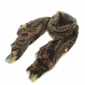 【中古】エトロ ETRO ストール ショート ペイズリー 総柄 緑 グリーン /IR ■GY18 レディース