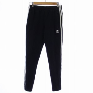 【中古】adidas SST TRACK PANTS トラックパンツ ボトムス ジャージ イージーパンツ サイド 3ライン ロゴ 刺繍 S 黒