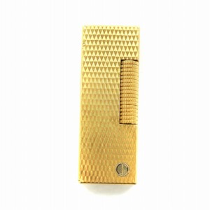 【中古】ダンヒル dunhill ライター ガス ローラー式 喫煙具 総柄 ロゴ ゴールド色 ■GY18 /MQ その他