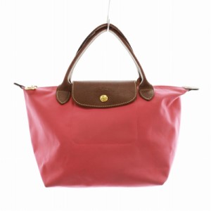 【中古】ロンシャン LONGCHAMP プリアージュ ハンドバッグ ミニトート ロゴ ナイロン 無地 ピンク レディース