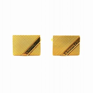 【中古】ディオール Dior カフスボタン アクセサリー スクエア ロゴ 箱付き ゴールド色 ■GY11 /MQ メンズ