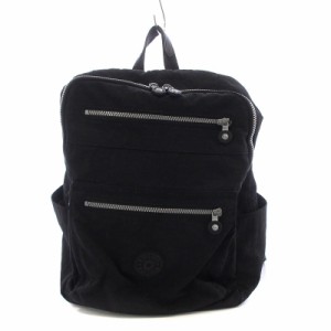 【中古】キプリング KIPLING Caity リュックサック バックパック ロゴ ナイロン 黒 ブラック /AQ ■GY17 レディース