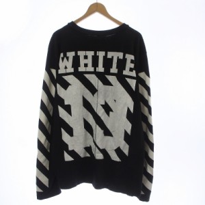 【中古】OFF WHITE 15SS ナンバリングアローロングスリーブTシャツ カットソー ロンT 長袖 バックバイアス L 黒