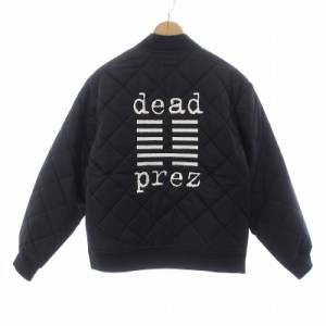 【中古】SUPREME × dead prez 19AW キルティング ワーク ジャケット ロゴ刺繍 ジップアップ サーマル生地 S 黒