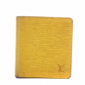 【中古】LOUIS VUITTON ポルトビエ 6カルトクレディ エピ 二つ折り財布 札入れ ロゴ レザー 黄色 イエロー M63319