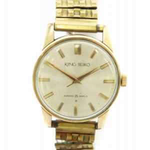 【中古】キングセイコー 1960年代 15034 ファーストモデル 腕時計 手巻き 25石 白文字盤 ゴールド色 メンズ