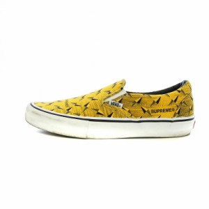 【中古】VANS Supreme Slip-on Pro 19SS Diamond Plate スリッポン スニーカー フラットシューズ ロゴ UK9 28cm 黄