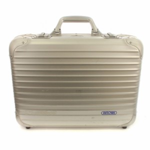 【中古】リモワ RIMOWA 青ロゴ トパーズ ピッコロ アルミニウム ミニ アタッシュケース スーツケース シルバー色