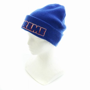 【中古】シュプリーム SUPREME 19AW アウトライン ビーニー Outline Beanie ニット帽 ロゴ 刺繍 青 ブルー